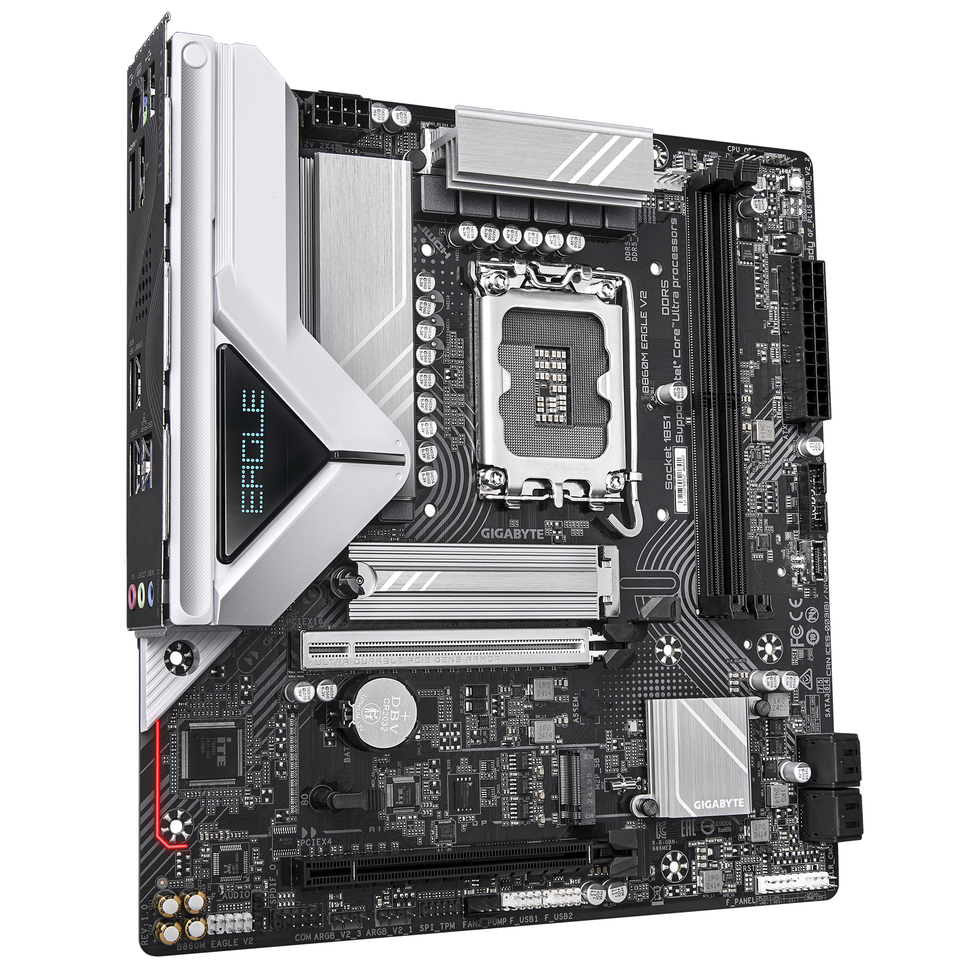 Bekijk afbeelding 3 van Gigabyte B860M EAGLE V2, mATX, Intel LGA1851, B860, 2x DDR5, 2.5GbE, USB Type-C 3.2 Gen 1